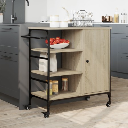 vidaXL Küchenwagen Sonoma-Eiche 87,5x38,5x84,5 cm Holzwerkstoff