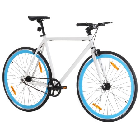 vidaXL Fahrrad mit Festem Gang Weiß und Blau 700c 51 cm