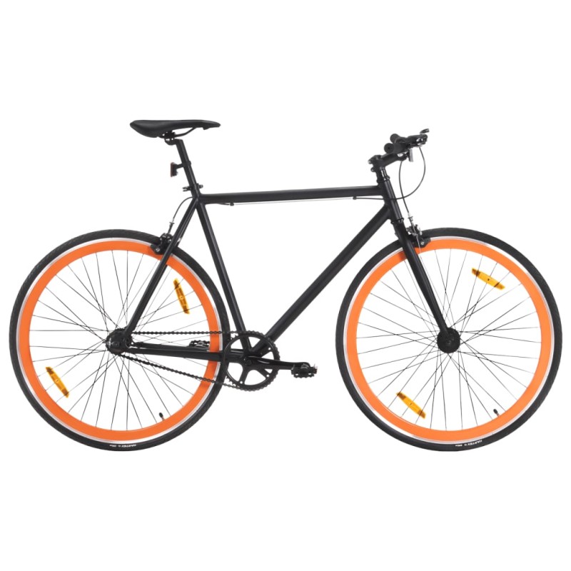 vidaXL Fahrrad mit Festem Gang Schwarz und Orange 700c 55 cm vidaXL Fahrrad mit Festem Gang Schwarz und Orange 700c 55 cm