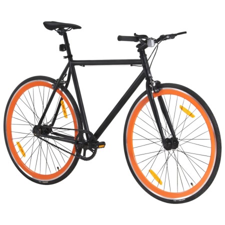 vidaXL Fahrrad mit Festem Gang Schwarz und Orange 700c 55 cm