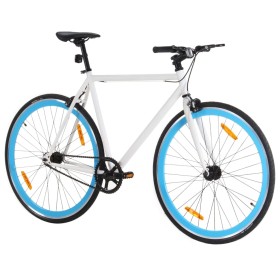 vidaXL Fahrrad mit Festem Gang Weiß und Blau 700c 59 cm