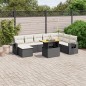 vidaXL 9-tlg. Garten-Sofagarnitur mit Kissen Schwarz Poly Rattan vidaXL 9-tlg. Garten-Sofagarnitur mit Kissen Schwarz Poly Rattan
