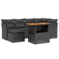 vidaXL 7-tlg. Garten-Sofagarnitur mit Kissen Schwarz Poly Rattan vidaXL 7-tlg. Garten-Sofagarnitur mit Kissen Schwarz Poly Rattan