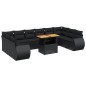 vidaXL 11-tlg. Garten-Sofagarnitur mit Kissen Schwarz Poly Rattan vidaXL 11-tlg. Garten-Sofagarnitur mit Kissen Schwarz Poly Rattan