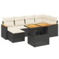 vidaXL 7-tlg. Garten-Sofagarnitur mit Kissen Schwarz Poly Rattan vidaXL 7-tlg. Garten-Sofagarnitur mit Kissen Schwarz Poly Rattan