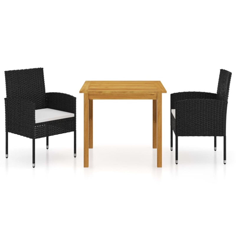 vidaXL 3-tlg. Garten-Essgruppe Schwarz vidaXL 3-tlg. Garten-Essgruppe Schwarz