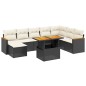 vidaXL 9-tlg. Garten-Sofagarnitur mit Kissen Schwarz Poly Rattan vidaXL 9-tlg. Garten-Sofagarnitur mit Kissen Schwarz Poly Rattan