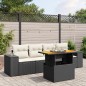 vidaXL 5-tlg. Garten-Sofagarnitur mit Kissen Schwarz Poly Rattan vidaXL 5-tlg. Garten-Sofagarnitur mit Kissen Schwarz Poly Rattan