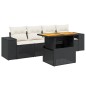 vidaXL 5-tlg. Garten-Sofagarnitur mit Kissen Schwarz Poly Rattan vidaXL 5-tlg. Garten-Sofagarnitur mit Kissen Schwarz Poly Rattan