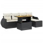 vidaXL 6-tlg. Garten-Sofagarnitur mit Kissen Schwarz Poly Rattan vidaXL 6-tlg. Garten-Sofagarnitur mit Kissen Schwarz Poly Rattan