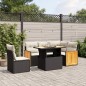 vidaXL 6-tlg. Garten-Sofagarnitur mit Kissen Schwarz Poly Rattan vidaXL 6-tlg. Garten-Sofagarnitur mit Kissen Schwarz Poly Rattan