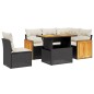vidaXL 6-tlg. Garten-Sofagarnitur mit Kissen Schwarz Poly Rattan vidaXL 6-tlg. Garten-Sofagarnitur mit Kissen Schwarz Poly Rattan