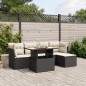vidaXL 6-tlg. Garten-Sofagarnitur mit Kissen Schwarz Poly Rattan vidaXL 6-tlg. Garten-Sofagarnitur mit Kissen Schwarz Poly Rattan
