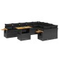 vidaXL 10-tlg. Garten-Sofagarnitur mit Kissen Schwarz Poly Rattan vidaXL 10-tlg. Garten-Sofagarnitur mit Kissen Schwarz Poly Rattan