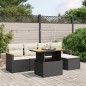 vidaXL 6-tlg. Garten-Sofagarnitur mit Kissen Schwarz Poly Rattan vidaXL 6-tlg. Garten-Sofagarnitur mit Kissen Schwarz Poly Rattan
