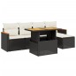 vidaXL 6-tlg. Garten-Sofagarnitur mit Kissen Schwarz Poly Rattan vidaXL 6-tlg. Garten-Sofagarnitur mit Kissen Schwarz Poly Rattan