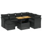 vidaXL 8-tlg. Garten-Sofagarnitur mit Kissen Schwarz Poly Rattan vidaXL 8-tlg. Garten-Sofagarnitur mit Kissen Schwarz Poly Rattan