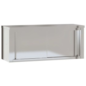 vidaXL Küchen-Wandschrank mit Schiebetüren Edelstahl