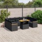 vidaXL 11-tlg. Garten-Sofagarnitur mit Kissen Schwarz Poly Rattan vidaXL 11-tlg. Garten-Sofagarnitur mit Kissen Schwarz Poly Rattan