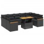 vidaXL 11-tlg. Garten-Sofagarnitur mit Kissen Schwarz Poly Rattan vidaXL 11-tlg. Garten-Sofagarnitur mit Kissen Schwarz Poly Rattan
