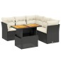 vidaXL 5-tlg. Garten-Sofagarnitur mit Kissen Schwarz Poly Rattan vidaXL 5-tlg. Garten-Sofagarnitur mit Kissen Schwarz Poly Rattan
