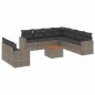 vidaXL 10-tlg. Garten-Sofagarnitur mit Kissen Grau Poly Rattan vidaXL 10-tlg. Garten-Sofagarnitur mit Kissen Grau Poly Rattan