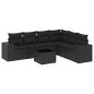 vidaXL 7-tlg. Garten-Sofagarnitur mit Kissen Schwarz Poly Rattan vidaXL 7-tlg. Garten-Sofagarnitur mit Kissen Schwarz Poly Rattan