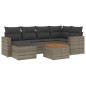 vidaXL 7-tlg. Garten-Sofagarnitur mit Kissen Grau Poly Rattan vidaXL 7-tlg. Garten-Sofagarnitur mit Kissen Grau Poly Rattan