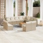 vidaXL 13-tlg. Garten-Sofagarnitur mit Kissen Beige Poly Rattan vidaXL 13-tlg. Garten-Sofagarnitur mit Kissen Beige Poly Rattan