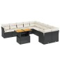 vidaXL 11-tlg. Garten-Sofagarnitur mit Kissen Schwarz Poly Rattan vidaXL 11-tlg. Garten-Sofagarnitur mit Kissen Schwarz Poly Rattan
