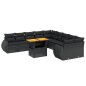 vidaXL 11-tlg. Garten-Sofagarnitur mit Kissen Schwarz Poly Rattan vidaXL 11-tlg. Garten-Sofagarnitur mit Kissen Schwarz Poly Rattan
