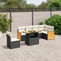 vidaXL 7-tlg. Garten-Sofagarnitur mit Kissen Schwarz Poly Rattan vidaXL 7-tlg. Garten-Sofagarnitur mit Kissen Schwarz Poly Rattan