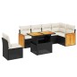 vidaXL 7-tlg. Garten-Sofagarnitur mit Kissen Schwarz Poly Rattan vidaXL 7-tlg. Garten-Sofagarnitur mit Kissen Schwarz Poly Rattan