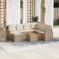 vidaXL 8-tlg. Garten-Sofagarnitur mit Kissen Beige Poly Rattan vidaXL 8-tlg. Garten-Sofagarnitur mit Kissen Beige Poly Rattan
