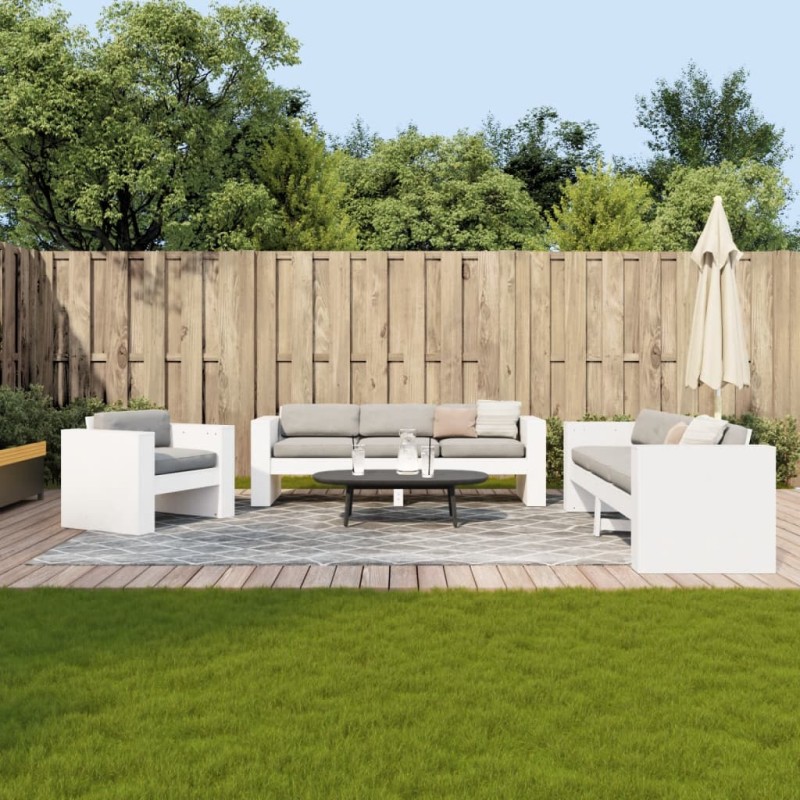 vidaXL 2-tlg. Garten-Lounge-Set Weiß Massivholz Kiefer vidaXL 2-tlg. Garten-Lounge-Set Weiß Massivholz Kiefer