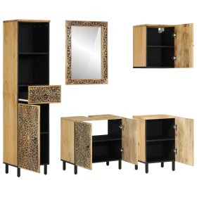 vidaXL 5-tlg. Badmöbel-Set Massivholz Mango