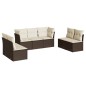 vidaXL 7-tlg. Garten-Sofagarnitur mit Kissen Braun Poly Rattan vidaXL 7-tlg. Garten-Sofagarnitur mit Kissen Braun Poly Rattan