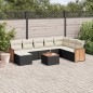 vidaXL 9-tlg. Garten-Sofagarnitur mit Kissen Schwarz Poly Rattan vidaXL 9-tlg. Garten-Sofagarnitur mit Kissen Schwarz Poly Rattan