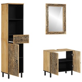 vidaXL 3-tlg. Badmöbel-Set Massivholz Mango