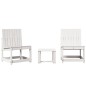 vidaXL 3-tlg. Garten-Lounge-Set Weiß Massivholz Kiefer vidaXL 3-tlg. Garten-Lounge-Set Weiß Massivholz Kiefer