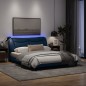 vidaXL Bettgestell mit LED Blau 160x200 cm Stoff vidaXL Bettgestell mit LED Blau 160x200 cm Stoff