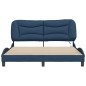 vidaXL Bettgestell mit LED Blau 160x200 cm Stoff vidaXL Bettgestell mit LED Blau 160x200 cm Stoff