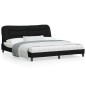 vidaXL Bettgestell mit LED Schwarz 180x200 cm Stoff vidaXL Bettgestell mit LED Schwarz 180x200 cm Stoff