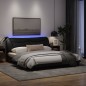 vidaXL Bettgestell mit LED Schwarz 180x200 cm Stoff vidaXL Bettgestell mit LED Schwarz 180x200 cm Stoff
