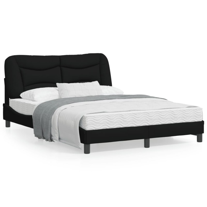 vidaXL Bettgestell mit LED Schwarz 140x190 cm Stoff vidaXL Bettgestell mit LED Schwarz 140x190 cm Stoff