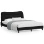 vidaXL Bettgestell mit LED Schwarz 140x190 cm Stoff vidaXL Bettgestell mit LED Schwarz 140x190 cm Stoff