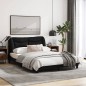 vidaXL Bettgestell mit LED Schwarz 140x190 cm Stoff vidaXL Bettgestell mit LED Schwarz 140x190 cm Stoff