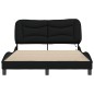 vidaXL Bettgestell mit LED Schwarz 140x190 cm Stoff vidaXL Bettgestell mit LED Schwarz 140x190 cm Stoff