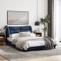 vidaXL Bettgestell mit LED Blau 140x190 cm Stoff vidaXL Bettgestell mit LED Blau 140x190 cm Stoff