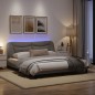 vidaXL Bettgestell mit LED Taupe 180x200 cm Stoff vidaXL Bettgestell mit LED Taupe 180x200 cm Stoff